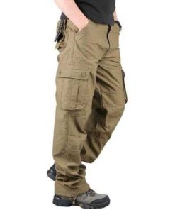 Alternative view of Mens Outdoor Leisure Cargo Pants Extra Large Pockets Straight Leg Trousers