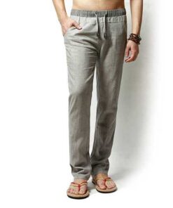 Alternative view of Men Long Trousers Flax Leisure Pants