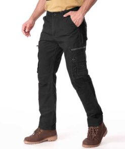 Alternative view of Casual Solid Color Fashion Multi Pockets Long Trousers