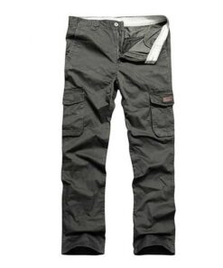 Alternative view of Mens Solid Color Outdooors Casual Sport Trouers Cotton Autumn Multi Pocket Cargo Pants