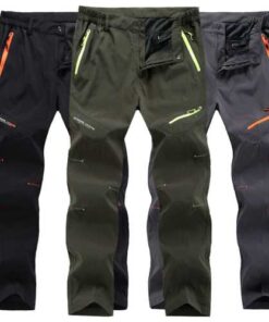 Waterproof Hiking Straight Leg Sport Pants Mens Outdoor Quick Drying Zipper Pockets Trousers