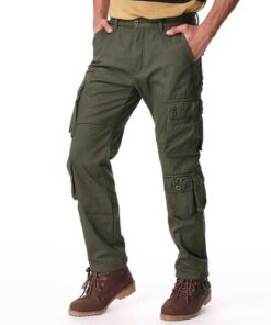 Mens Multi Pocket Polar Fleece Loose Thick Warm Trousers