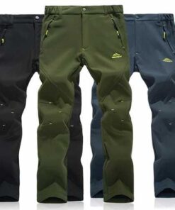 Outdoor Mountaineering Pants Thick Fleece Warm Pants Mens Breathable Quick Drying Soft Shell Trouser