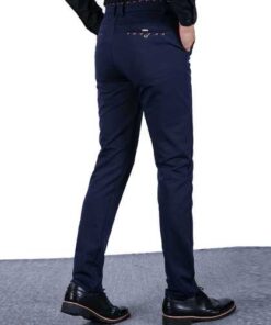 Alternative view of Mens Plus Size Thick Fleece Business Pants Casual Straight Leg Slim Fit Pants