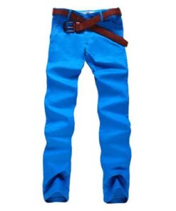 Alternative view of Mens Fashion Elastic Tight Pants Casual Straight Leg Slim Fit Cotton Pants 10 Colors
