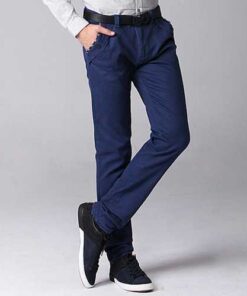 Alternative view of Big Size 30-44 Fashion Korean Casual Straight Slim Pants Men's  Solid Color Trousers