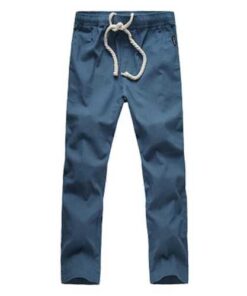Loose Linen Trousers Pure Color Soft Flax Long Pants