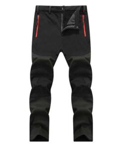 Alternative view of Autumn Winter Outdoor Plus Cashmere Warm Windproof Waterproof Pants Men's Soft Shell Hiking Trousers