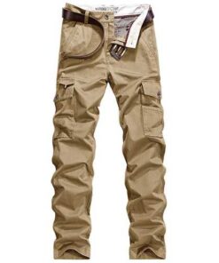 Fall Middle - aged Men's Multi Pocket Casual Business Pants Fashion Cotton Loose Trousers