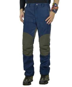 Autumn Winter Outdoor Water-repellent Splicing Warm Soft Shell Pants Men's Leisure Thick Hiking Pant