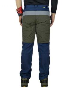Alternative view of Autumn Winter Outdoor Water-repellent Splicing Warm Soft Shell Pants Men's Leisure Thick Hiking Pant