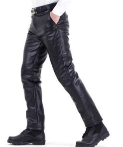 Men's Winter Plus Velvet Thick Warm PU Leather Pants