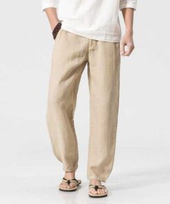 Alternative view of Men's Loose Cotton Linen Casual Pants