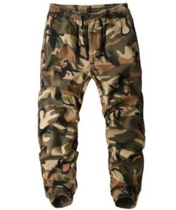Mens Sports Drawstring Camouflage Wearable Long Cargo Pants