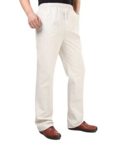 Mens 100% Cotton Loose Full-Length Casual Pants