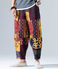 Alternative view of Ethnic Style Printed Loose Wide Leg Pants