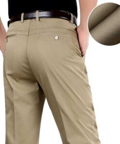 Mens Summer Business Breathable Straight-leg Pants