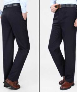 Alternative view of Mens Casual High Rise Polyester Comfy Business Dress Pants