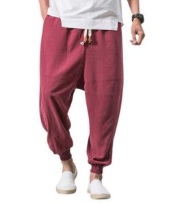 Men's Vintage Cotton Linen Loose Casual Harem Pants