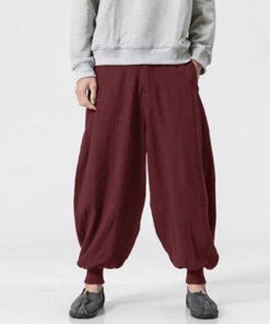 Mens 100% Cotton Loose S-5XL Comfy Bagggy Harem Pants