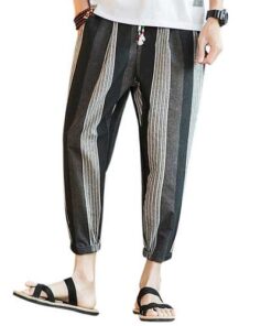 Men's Casual Striped Printed Loose Harem Pants