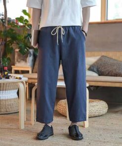 Alternative view of Men's Cotton Linen Loose Vintage Casual Long Pants