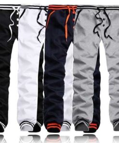 Men's Single Breasted Solid Color Elastic Waist Drawstring Sport Sweatpants Jogger Pants