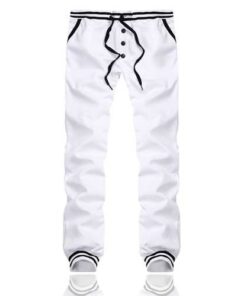 Alternative view of Men's Single Breasted Solid Color Elastic Waist Drawstring Sport Sweatpants Jogger Pants