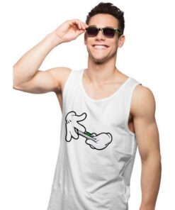 cartoon hands Roll Joint Men Tank Top