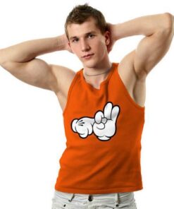 Cartoon Hand Sex Shape Men Tank Top