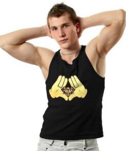 Men Diamond Cartoon Hands Tank Top