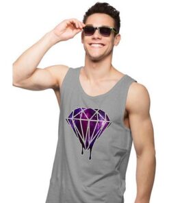 Unisex Dripping Purple Galaxy Diamond Sleeveless