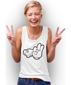 Womens Cartoon Hands Sex Tank Top