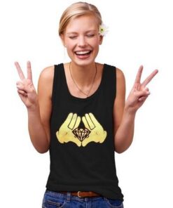 Womens Diamond Cartoon Hands Tank Top