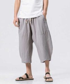 Baggy Loose Linen Calf Length Casual Shorts