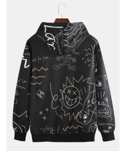 Alternative view of Lovely Printing Letter Bear Muff Pockets Hoodies