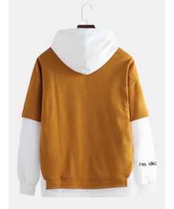 Alternative view of Patchwork Contrast Color Hoodies