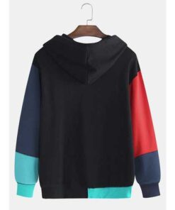 Alternative view of Patchwork Contrast Color Hoodies