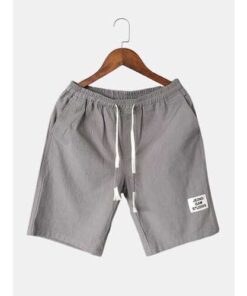 Alternative view of Drawstring Shorts Solid Color Pocket Shorts