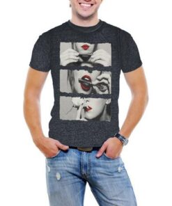 Lick It, Roll It, Smoke It Men Acid Wash T-Shirt Soft Cotton Short Sleeve Tee - Black & White