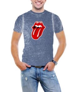 Rolling Stone Men Acid Wash T-Shirt Soft Cotton Short Sleeve Tee