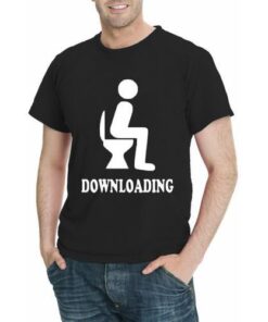 Funny Men T-Shirt Downloading Assorted Colors Sizes S-5XL