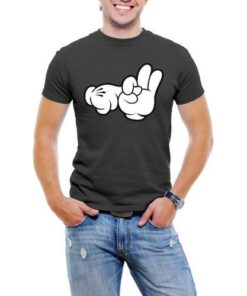 Mickey Hand Fuck Men T-Shirt Soft Cotton Short Sleeve Tee
