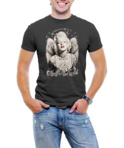 Marilyn Monroe Hardly An Angel Men T-Shirt Soft Cotton Short Sleeve Tee