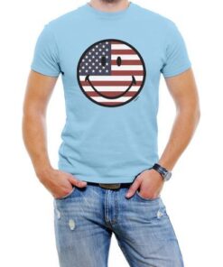 USA Smile Face Men Graphic T-Shirt