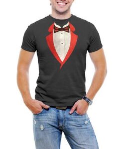 Red Tuxedo Jacket Men T-Shirt Soft Cotton Short Sleeve Tee