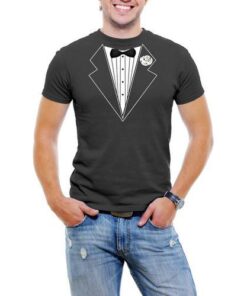 Tuxedo Jacket Men T-Shirt Soft Cotton Short Sleeve Tee