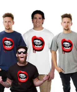 Vampire Diamond Red Lips Men T-Shirt- Big and Tall Sizes
